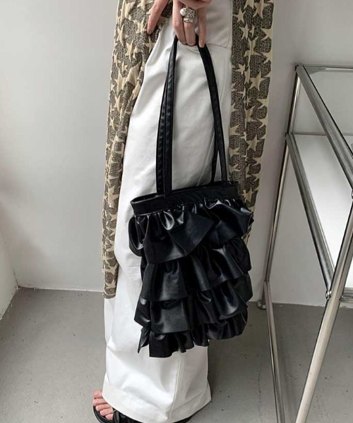 Vipoa（ヴィポア）の「tiered frill mini tote（トートバッグ・レディース・ブラック/シルバー・FREE）」の21枚目の写真