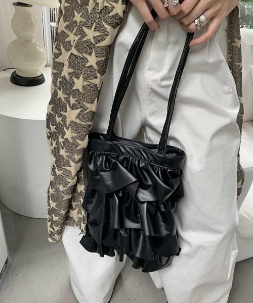 Vipoa（ヴィポア）の「tiered frill mini tote（トートバッグ・レディース・ブラック/シルバー・FREE）」の22枚目の写真