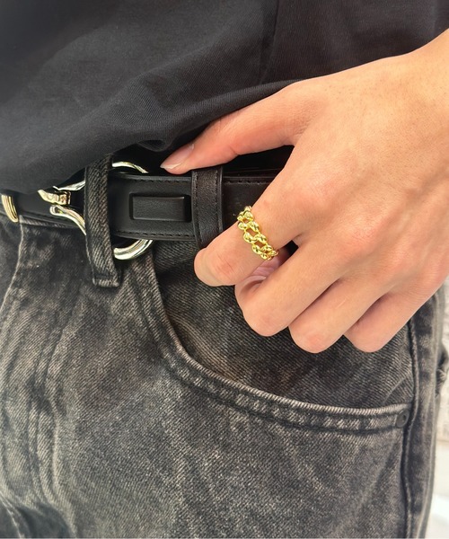 Burner(バーナー)の「【blatto 925silver】チェーンデザイン リング フリーサイズ bla-ring-00593(リング・レディース・ゴールド・FREE)」の1枚目の写真
