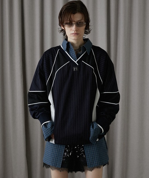 PRANK PROJECT(プランクプロジェクト)の「トラックプルオーバー / Track Pullover(Tシャツ/カットソー・レディース・グレー/オフホワイト/ネイビー・FREE)」の3枚目の写真