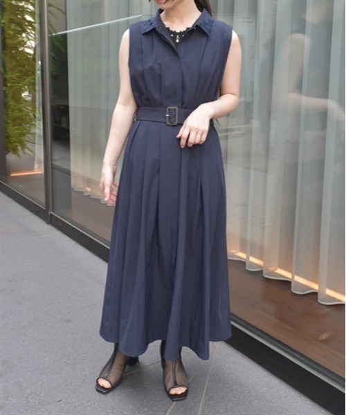 axes femme（アクシーズファム）の「ウエストタックジレワンピース（ワンピース・レディース・ベージュ/ネイビー/カーキ・FREE）」の3枚目の写真