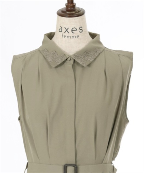 axes femme（アクシーズファム）の「ウエストタックジレワンピース（ワンピース・レディース・ベージュ/ネイビー/カーキ・FREE）」の19枚目の写真