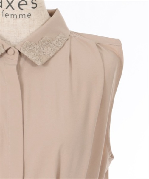 axes femme（アクシーズファム）の「ウエストタックジレワンピース（ワンピース・レディース・ベージュ/ネイビー/カーキ・FREE）」の4枚目の写真