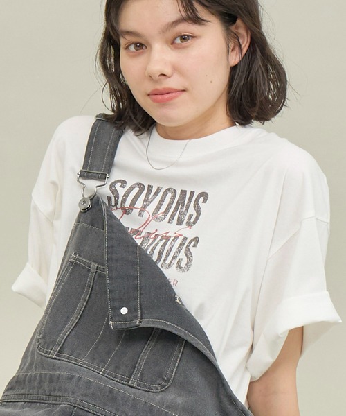 ROPE' PICNIC(ロペピクニック)の「オーバーサイズピグメントロゴプリントTシャツ(Tシャツ/カットソー・レディース・チャコールグレー/オフホワイト・38)」の2枚目の写真