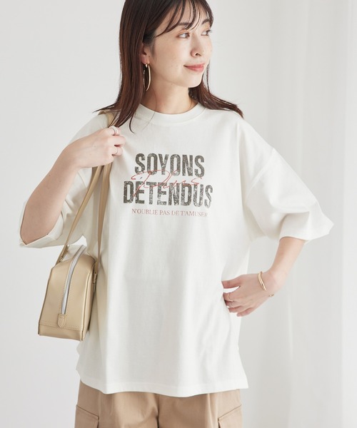 ROPE' PICNIC(ロペピクニック)の「オーバーサイズピグメントロゴプリントTシャツ(Tシャツ/カットソー・レディース・チャコールグレー/オフホワイト・38)」の16枚目の写真