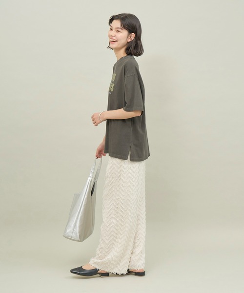 ROPE' PICNIC(ロペピクニック)の「オーバーサイズピグメントロゴプリントTシャツ(Tシャツ/カットソー・レディース・チャコールグレー/オフホワイト・38)」の10枚目の写真