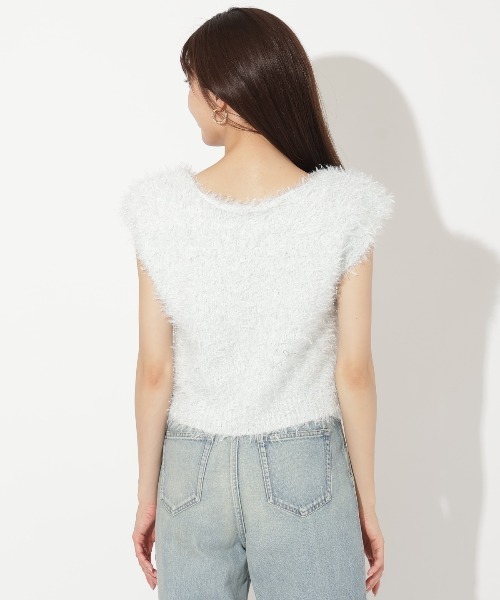 AND COUTURE(アンドクチュール)の「ふわニットノースリラメプルオーバー(ニット/セーター・レディース・ベージュ/ブルー/サックスブルー・FREE)」の10枚目の写真