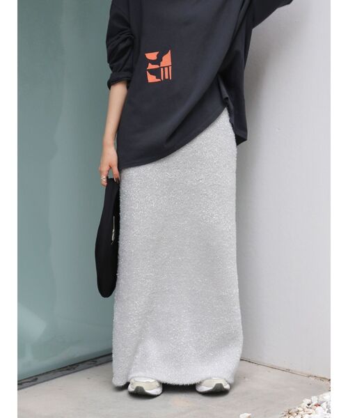 Ungrid（アングリッド）の「ラメニットアイラインスカート（スカート・レディース・シルバー/ブラック・FREE）」の10枚目の写真
