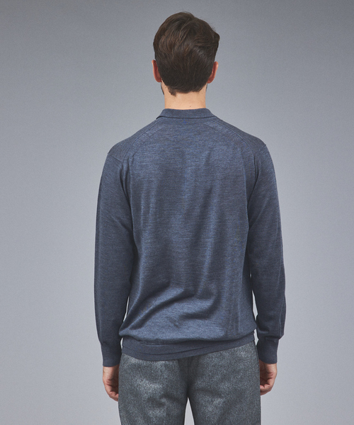 DESIGNWORKS(デザインワークス)の「【Super120S】ニット ポロシャツ(ニット/セーター・メンズ・バイオレット/チャコールグレー/ライトベージュ・46/48/50)」の6枚目の写真