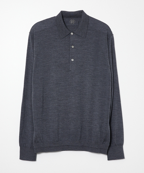 DESIGNWORKS(デザインワークス)の「【Super120S】ニット ポロシャツ(ニット/セーター・メンズ・バイオレット/チャコールグレー/ライトベージュ・46/48/50)」の10枚目の写真