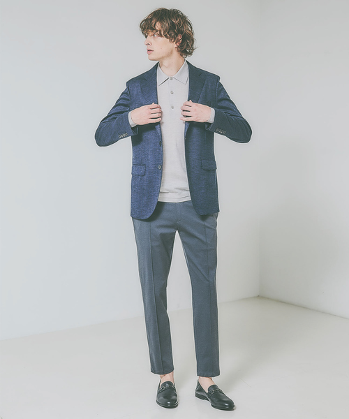DESIGNWORKS(デザインワークス)の「【Super120S】ニット ポロシャツ(ニット/セーター・メンズ・バイオレット/チャコールグレー/ライトベージュ・46/48/50)」の12枚目の写真