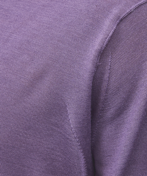 DESIGNWORKS(デザインワークス)の「【Super120S】ニット ポロシャツ(ニット/セーター・メンズ・バイオレット/チャコールグレー/ライトベージュ・46/48/50)」の14枚目の写真