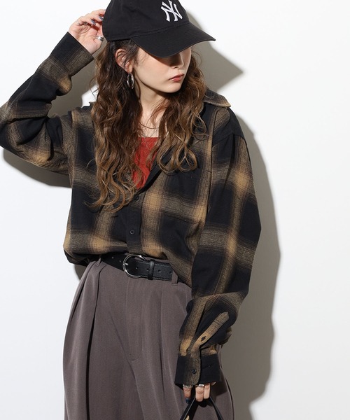 GLOVE HOUSE(グローブハウス)の「GROVE HOUSE TCネルチェックシャツ(シャツ/ブラウス・メンズ・ブラック/ホワイト/ブルー/ブラウン/ダークグリーン/レッド/サックスブルー/ベージュ・L/M/LL)」の1枚目の写真