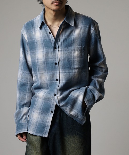 GLOVE HOUSE(グローブハウス)の「GROVE HOUSE TCネルチェックシャツ(シャツ/ブラウス・メンズ・ブラック/ホワイト/ブルー/ブラウン/ダークグリーン/レッド/サックスブルー/ベージュ・L/M/LL)」の6枚目の写真