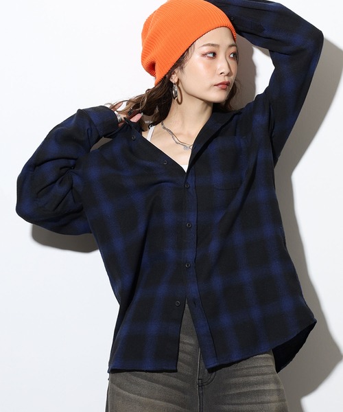 GLOVE HOUSE(グローブハウス)の「GROVE HOUSE TCネルチェックシャツ(シャツ/ブラウス・メンズ・ブラック/ホワイト/ブルー/ブラウン/ダークグリーン/レッド/サックスブルー/ベージュ・L/M/LL)」の7枚目の写真