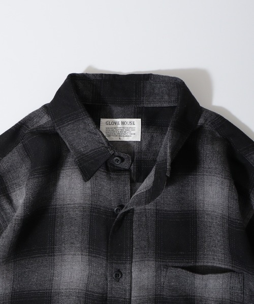 GLOVE HOUSE(グローブハウス)の「GROVE HOUSE TCネルチェックシャツ(シャツ/ブラウス・メンズ・ブラック/ホワイト/ブルー/ブラウン/ダークグリーン/レッド/サックスブルー/ベージュ・L/M/LL)」の9枚目の写真