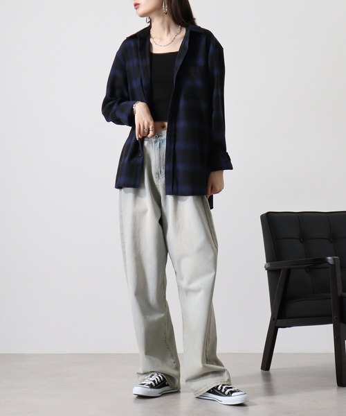 GLOVE HOUSE(グローブハウス)の「GROVE HOUSE TCネルチェックシャツ(シャツ/ブラウス・メンズ・ブラック/ホワイト/ブルー/ブラウン/ダークグリーン/レッド/サックスブルー/ベージュ・L/M/LL)」の19枚目の写真