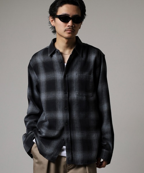 GLOVE HOUSE(グローブハウス)の「GROVE HOUSE TCネルチェックシャツ(シャツ/ブラウス・メンズ・ブラック/ホワイト/ブルー/ブラウン/ダークグリーン/レッド/サックスブルー/ベージュ・L/M/LL)」の22枚目の写真