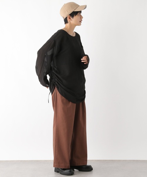 LEPSIM（レプシィム）の「シアードロストチュニックワンピース　138020（チュニック・レディース・カーキブラウン/オフホワイト/ブラック・FREE）」の14枚目の写真