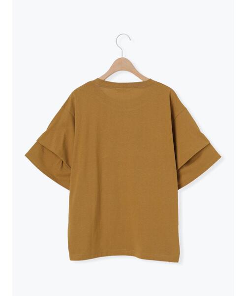 Samansa Mos2（サマンサ モスモス）の「転写プリント袖タックTシャツ（Tシャツ/カットソー・レディース・キャメル/グレー/チャコールグレー/キナリ・F）」の14枚目の写真