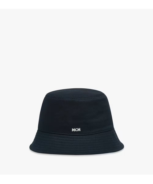 MCM（エムシーエム）の「エッセンシャル ロゴ バケットハット - コットンツイル（ハット・メンズ・ブラウン/ネイビー・ONE SIZE）」の4枚目の写真