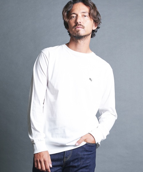 Magine(マージン)の「CTN EMBROIDERY TOUR TEE L/S:コットン 刺繍入り ツアー ロングスリーブ(Tシャツ/カットソー・メンズ・オリーブ/チャコールグレー/ホワイト/ブラック・44/46/48)」の3枚目の写真