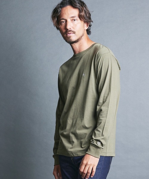 Magine(マージン)の「CTN EMBROIDERY TOUR TEE L/S:コットン 刺繍入り ツアー ロングスリーブ(Tシャツ/カットソー・メンズ・オリーブ/チャコールグレー/ホワイト/ブラック・44/46/48)」の2枚目の写真