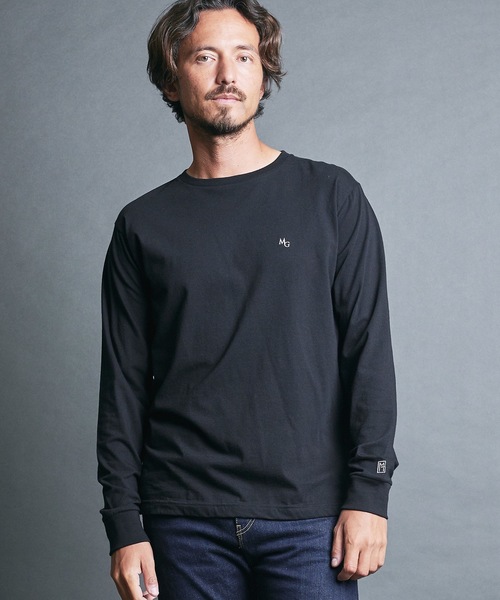Magine(マージン)の「CTN EMBROIDERY TOUR TEE L/S:コットン 刺繍入り ツアー ロングスリーブ(Tシャツ/カットソー・メンズ・オリーブ/チャコールグレー/ホワイト/ブラック・44/46/48)」の4枚目の写真