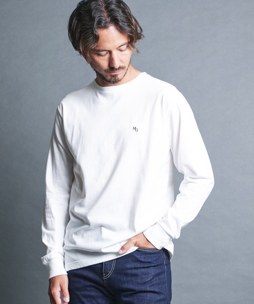 Magine(マージン)の「CTN EMBROIDERY TOUR TEE L/S:コットン 刺繍入り ツアー ロングスリーブ(Tシャツ/カットソー・メンズ・オリーブ/チャコールグレー/ホワイト/ブラック・44/46/48)」の6枚目の写真