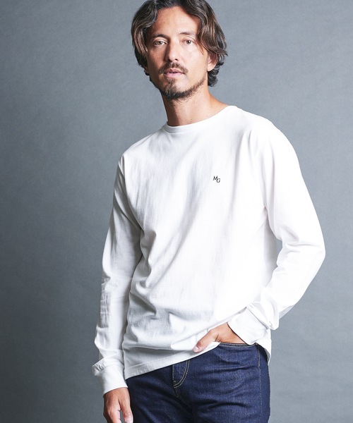 Magine(マージン)の「CTN EMBROIDERY TOUR TEE L/S:コットン 刺繍入り ツアー ロングスリーブ(Tシャツ/カットソー・メンズ・オリーブ/チャコールグレー/ホワイト/ブラック・44/46/48)」の5枚目の写真