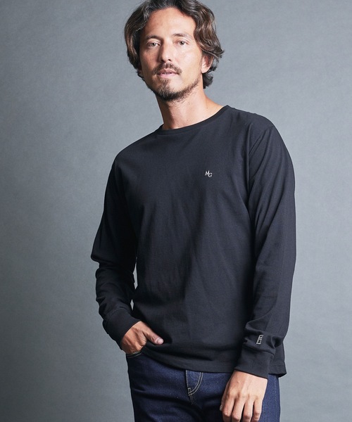 Magine(マージン)の「CTN EMBROIDERY TOUR TEE L/S:コットン 刺繍入り ツアー ロングスリーブ(Tシャツ/カットソー・メンズ・オリーブ/チャコールグレー/ホワイト/ブラック・44/46/48)」の9枚目の写真