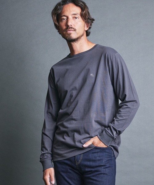 Magine(マージン)の「CTN EMBROIDERY TOUR TEE L/S:コットン 刺繍入り ツアー ロングスリーブ(Tシャツ/カットソー・メンズ・オリーブ/チャコールグレー/ホワイト/ブラック・44/46/48)」の15枚目の写真