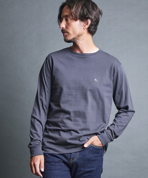 Magine(マージン)の「CTN EMBROIDERY TOUR TEE L/S:コットン 刺繍入り ツアー ロングスリーブ(Tシャツ/カットソー・メンズ・オリーブ/チャコールグレー/ホワイト/ブラック・44/46/48)」の16枚目の写真