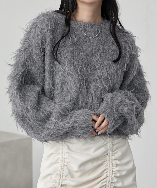 その他 shima&m ボリュームシャギーミックスジャガードクルーニット（ニット/セーター