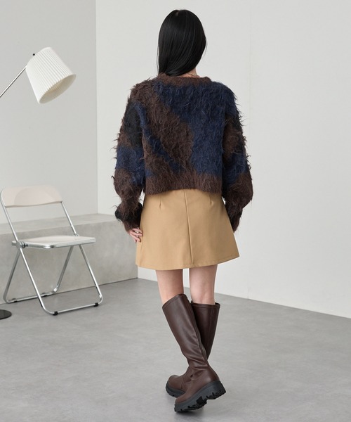 MONO-MART（モノマート）の「ボリュームシャギーミックスジャガードクルーニット（ニット/セーター・レディース・アイボリー/グレー/ブラウン系/ブルー/ブラック系・S/FREE）」の16枚目の写真