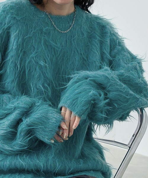 MONO-MART（モノマート）の「ボリュームシャギーミックスジャガードクルーニット（ニット/セーター・レディース・アイボリー/グレー/ブラウン系/ブルー/ブラック系・S/FREE）」の20枚目の写真