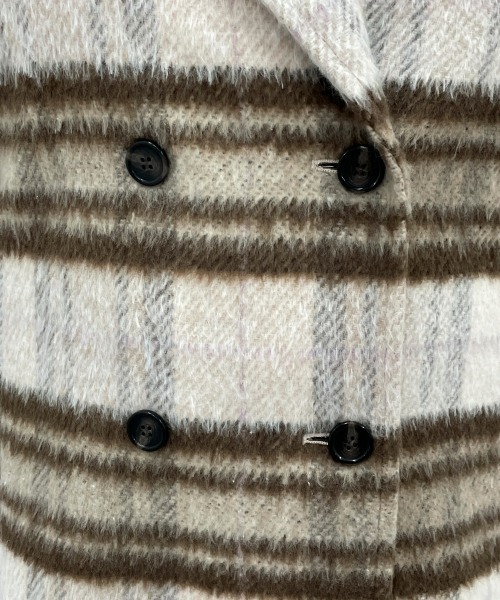 marun(マルン)の「<大きいサイズ> シャギーチェックコート marun(チェスターコート・レディース・ブラウン系・LL/L/5L/4L/3L)」の11枚目の写真