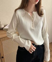 KOBE LETTUCE（コウベレタス）の「ヘンリーネックリブロンT（Tシャツ/カットソー）」