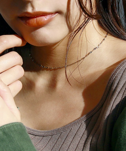 abaskdesign（アバスクデザイン）の「金属アレルギー対応 ペタルチェーンチョーカーステンレスネックレス（チョーカー・レディース・シルバー/ゴールド・FREE）」の11枚目の写真