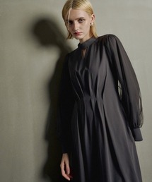 V-neck sheer sleeve dress
