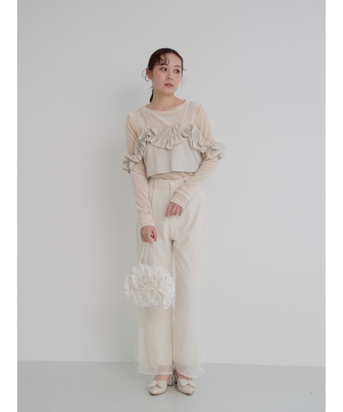 jumelle（ジュメロ）の「taffeta frill cami（キャミソール・レディース・ベージュ/グレー・MEDIUM）」の19枚目の写真