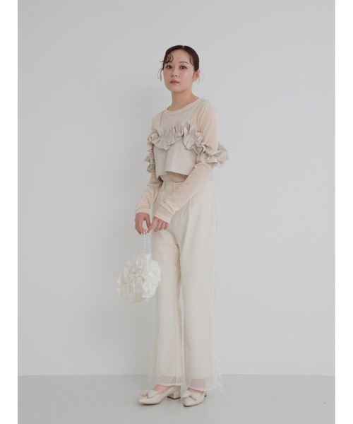 jumelle（ジュメロ）の「taffeta frill cami（キャミソール・レディース・ベージュ/グレー・MEDIUM）」の20枚目の写真