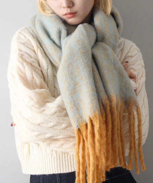 SpRay（スプレイ）の「起毛メランジストール（ストール/ショール・レディース・オレンジ/パープル/ミント/ブルー・FREE）」の2枚目の写真