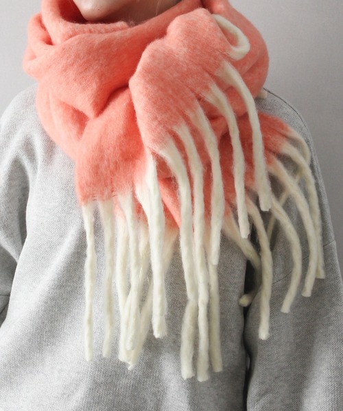 SpRay（スプレイ）の「起毛メランジストール（ストール/ショール・レディース・オレンジ/パープル/ミント/ブルー・FREE）」の9枚目の写真