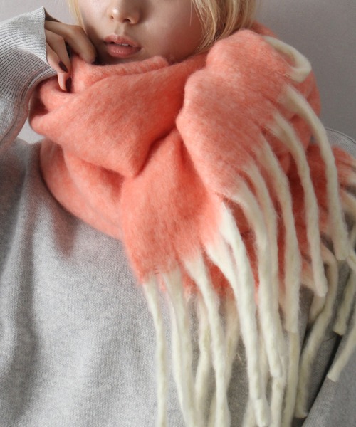 SpRay（スプレイ）の「起毛メランジストール（ストール/ショール・レディース・オレンジ/パープル/ミント/ブルー・FREE）」の10枚目の写真