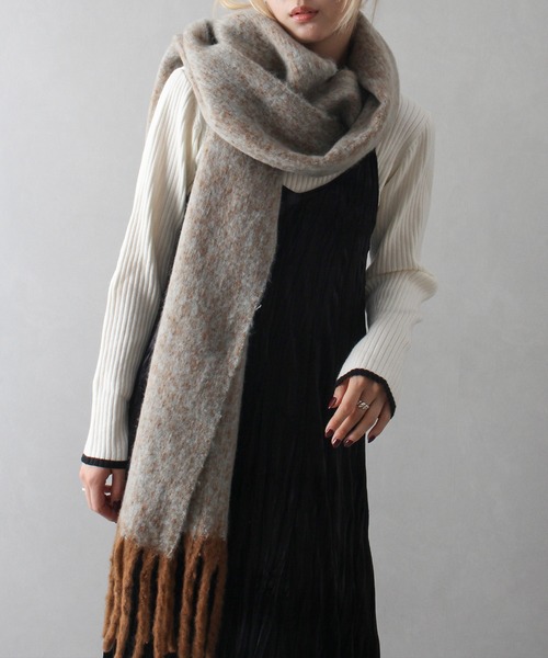 SpRay（スプレイ）の「起毛メランジストール（ストール/ショール・レディース・オレンジ/パープル/ミント/ブルー・FREE）」の16枚目の写真