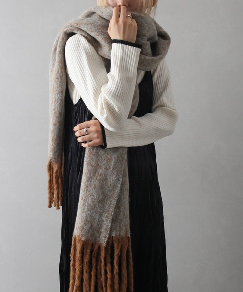 SpRay（スプレイ）の「起毛メランジストール（ストール/ショール・レディース・オレンジ/パープル/ミント/ブルー・FREE）」の19枚目の写真