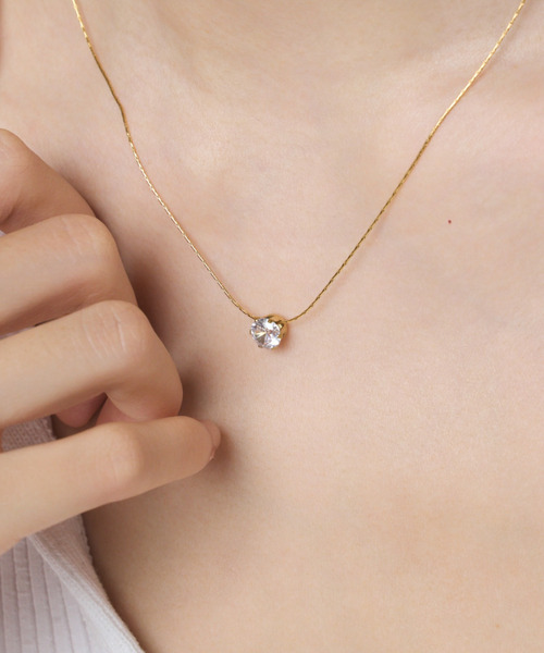 ciite' surgical stainless（シーテサージカルステンレス）の「【 金属アレルギー対応 】 ビジューネックレス サージカルステンレス（ネックレス・レディース・ゴールド/シルバー/ピンクゴールド・FREE）」の9枚目の写真