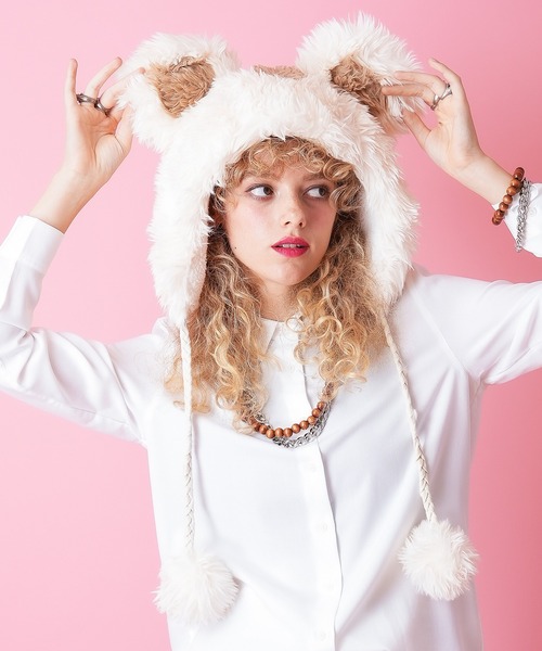 セール】an meets zakka 耳付きファーフード / レディース メンズ ユニ