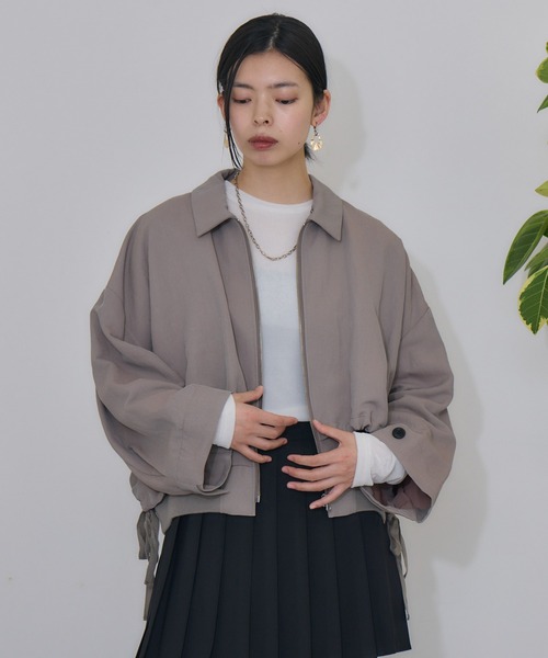 Paradise Picnic（パラダイスピクニック）の「Dignite collier  レイヤードブルゾン（ブルゾン・レディース・ブラック/グレイッシュベージュ・FREE）」の22枚目の写真